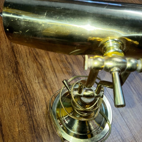 Vintage ￼Brass Bankers Desk Lamp Adjustable Arm Lighting Mid-century/ Modern - Picture 5 of 10